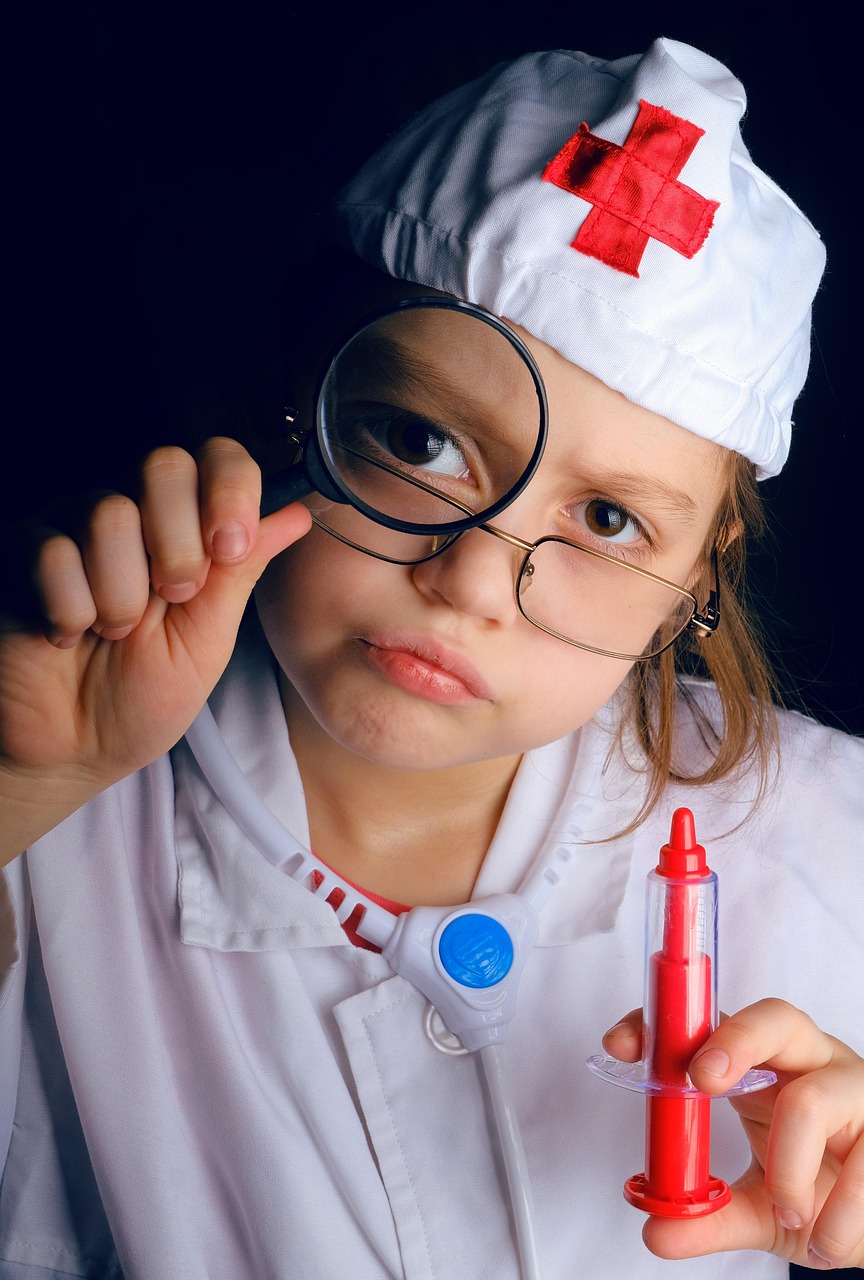 child, doctor, costume